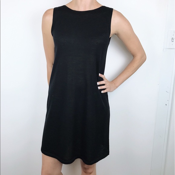 eileen fisher black sleeveless dress